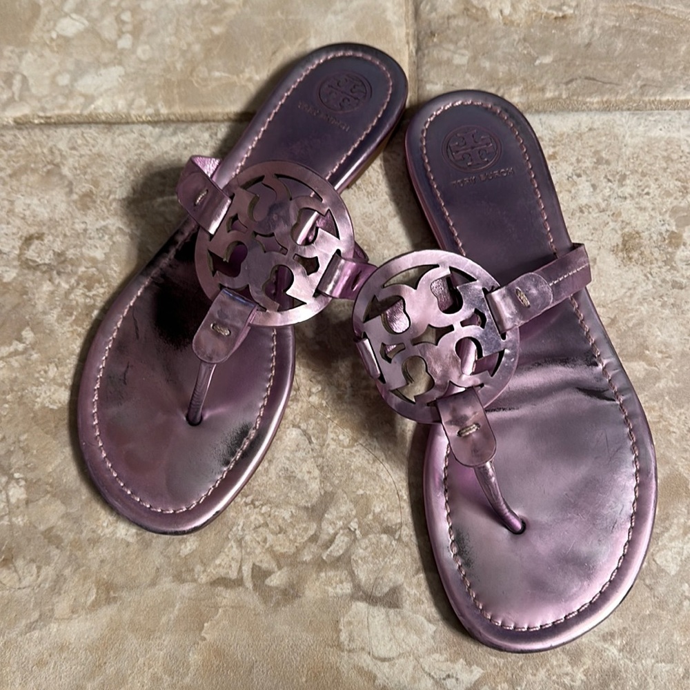 Tory Burch Metallic Light Purple Millers